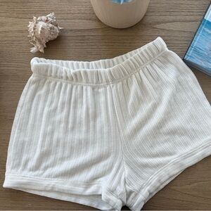 Z Supply Women's Rib-Knit Lounge Shorts — White
